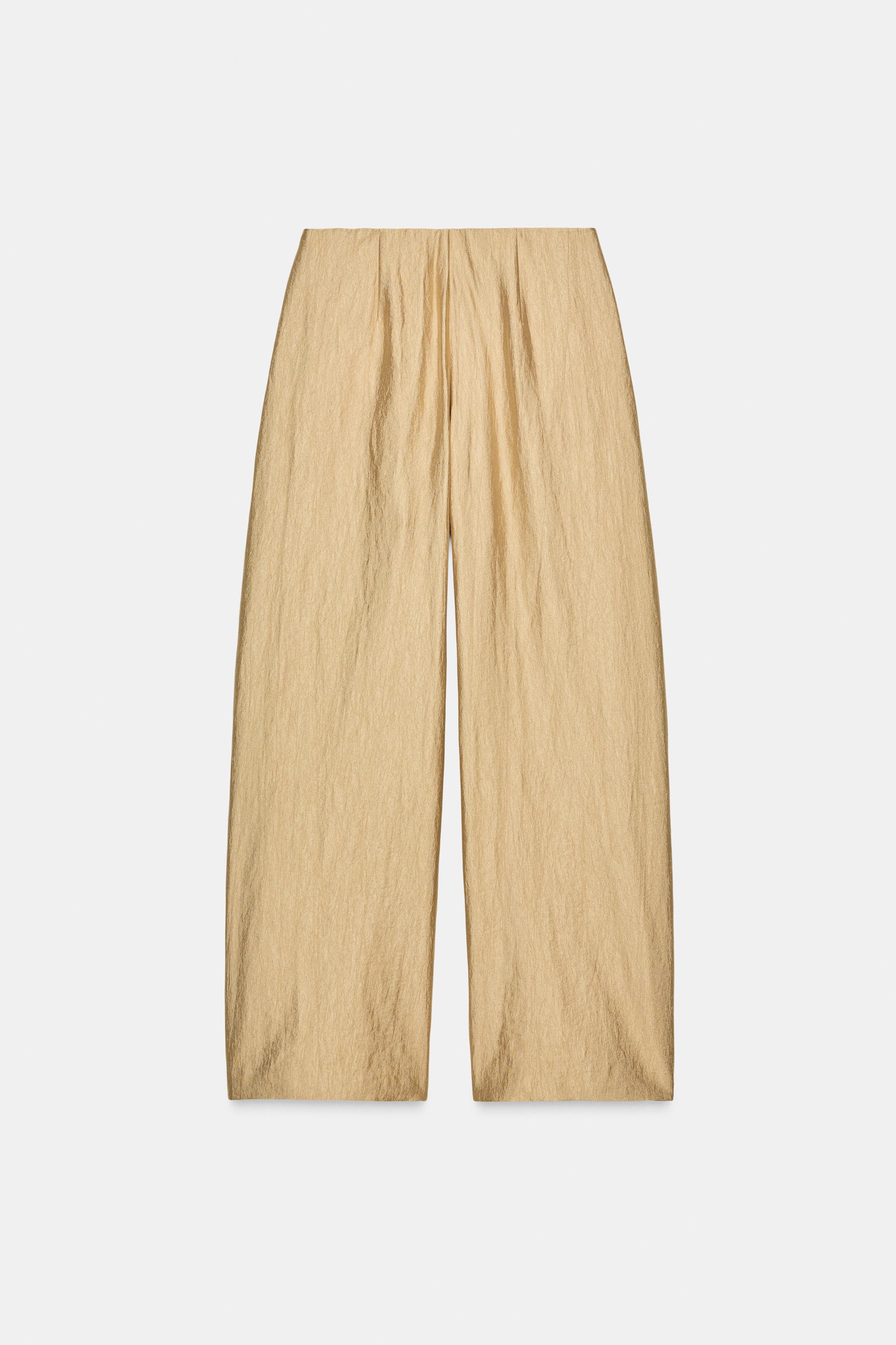 METALLIC PLEATED PANTS ZW COLLECTION